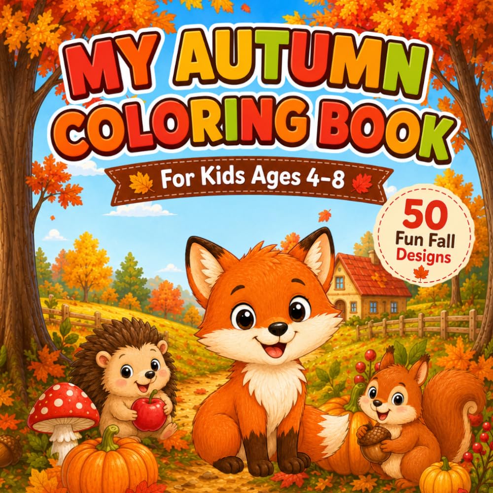 My Autumn Coloring Book: Woodland Animals, Pumpkins, Mushrooms, Harvest Scenes, and Fall Fun for Kids Ages 4–8