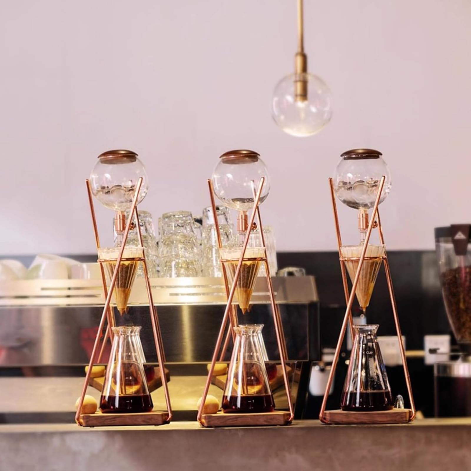 Cafetera Cold Brew, torre de goteo con tecnología de preparación lenta, olla de vidrio de borosilicato de 500 ml y marco de acero inoxidable para uso doméstico y oficina