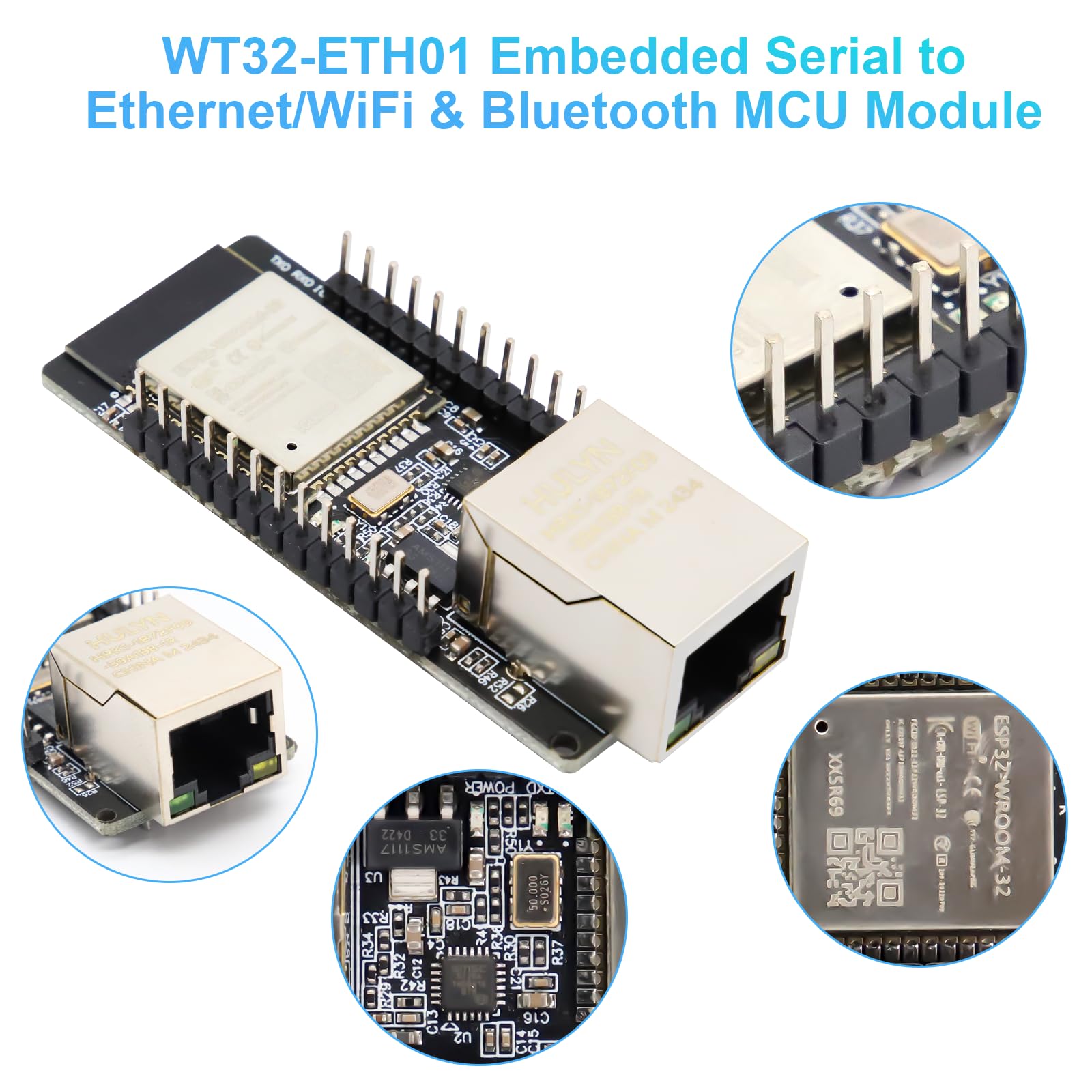 3 pezzi WT32-ETH01 ESP32 ethernet porta seriale integrata Bluetooth + modulo WiFi Combo Gateway