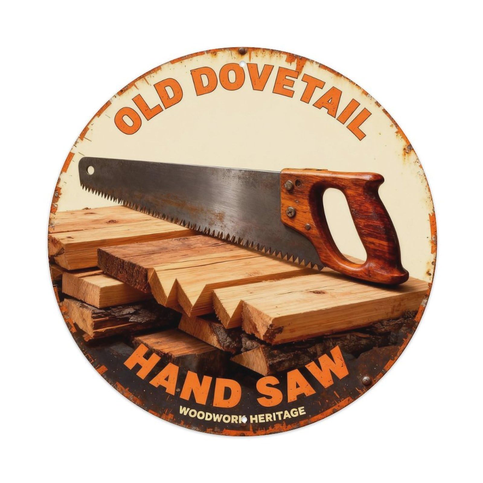 WOODWORK HERITAGE Metal Tin Sign Plaque