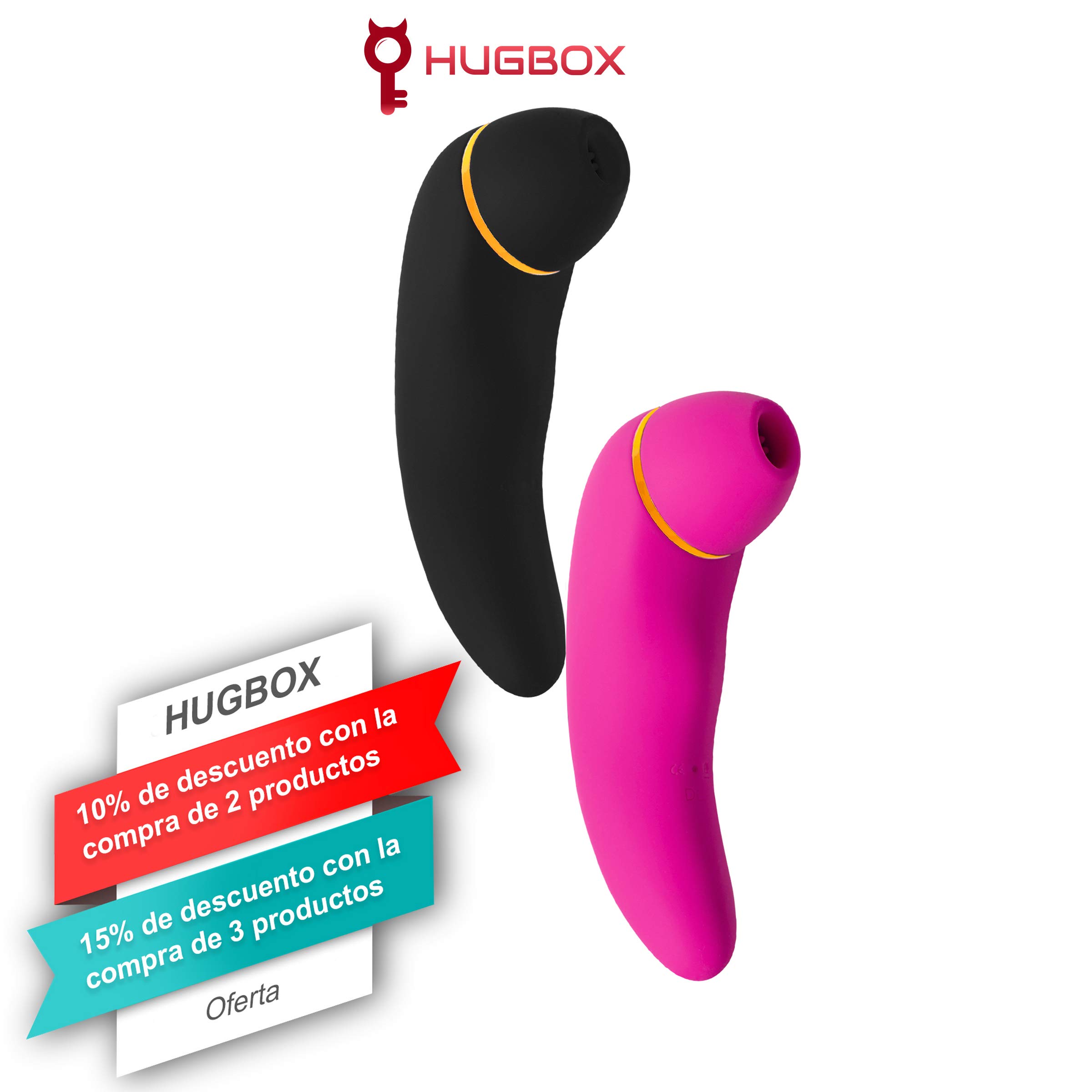 HUGBOX PRO Succionador de Clítoris y Punto G, Satisfayer Femenino, Juguete Sexual Mujer, Juguete Erótico, Sex Toy, Consolador, Vibrador, 30 programas. Silencioso, 100% waterproof – Marca Española