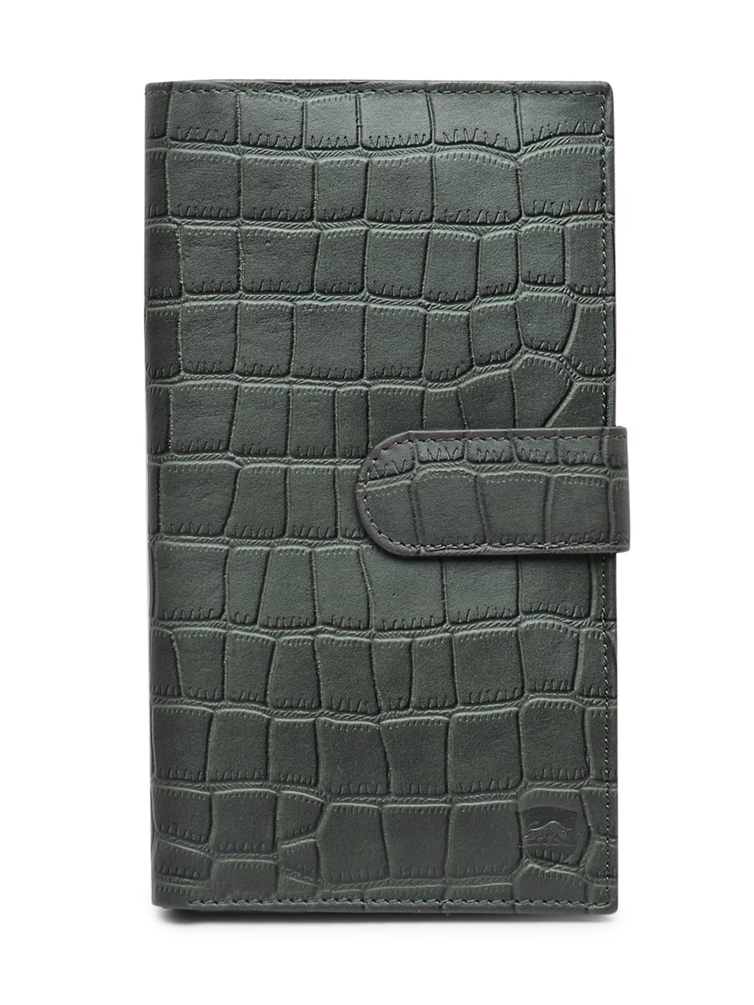 Olive Green Genuine Leather Self Design RFID Passport Holder for Men and Women-image-41