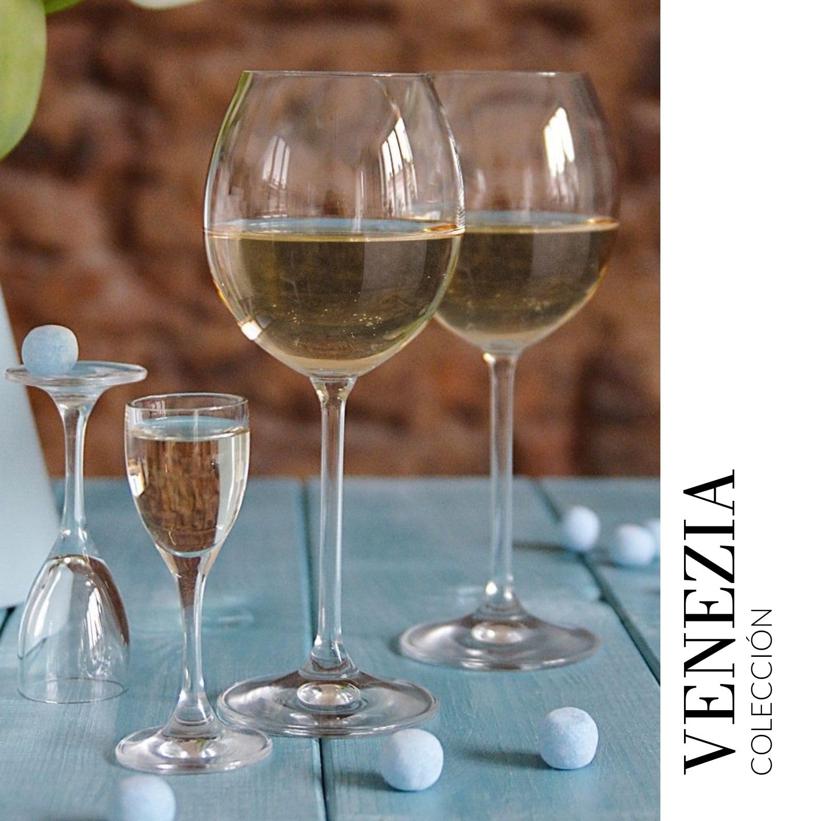 Krosno Copas de Vino Blanco Juego de 6, 280 ml, Colección Venezia