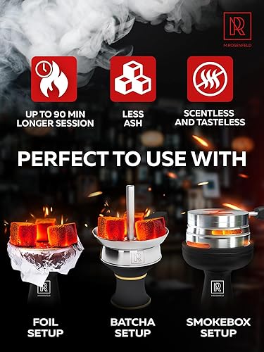 Miniatura 2 de M. ROSENFELD 84 unidades de carbón de narguile de alta calidad para cachimba de coco para cachimba de coco cubos de 0.98 pulgadas  84 piezas  2.6