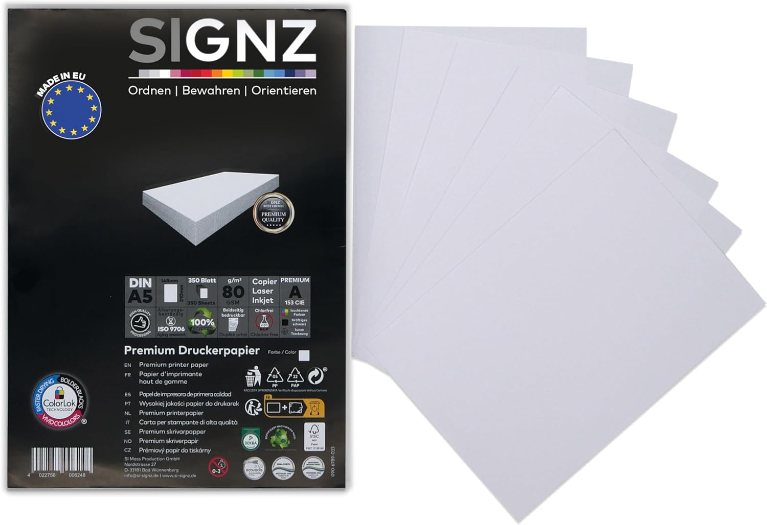 SIGNZ Prospekthüllen (DIN A4, extra starke 110 my), 120 Stück, glasklar, CO2-neutral hergestellt