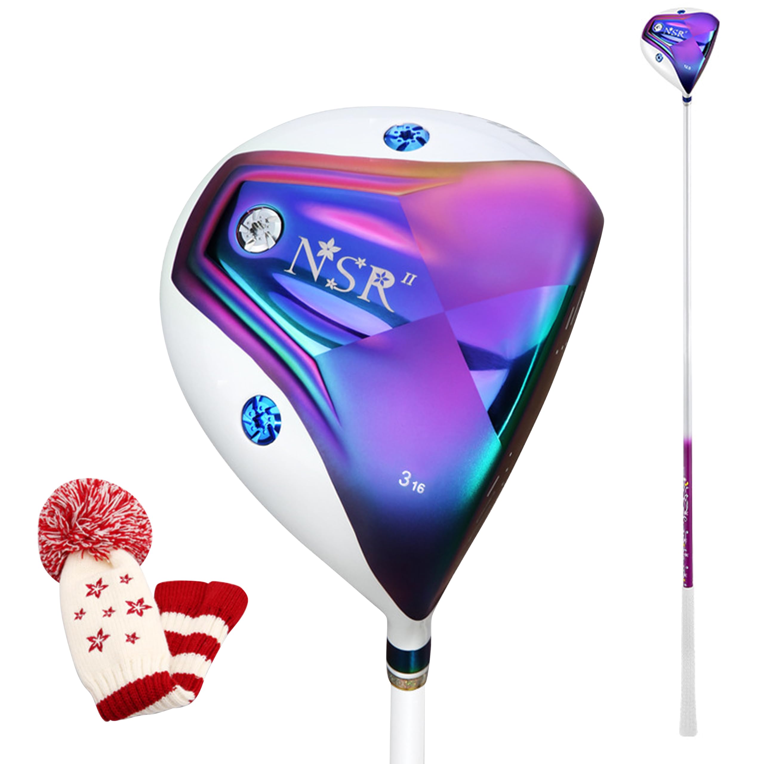 PGM Women's Right-Handed Golf Woods #3 with Headcover - Titanium Alloy Clubhead - Enlarged Sweet Spot - Graphite Shaft