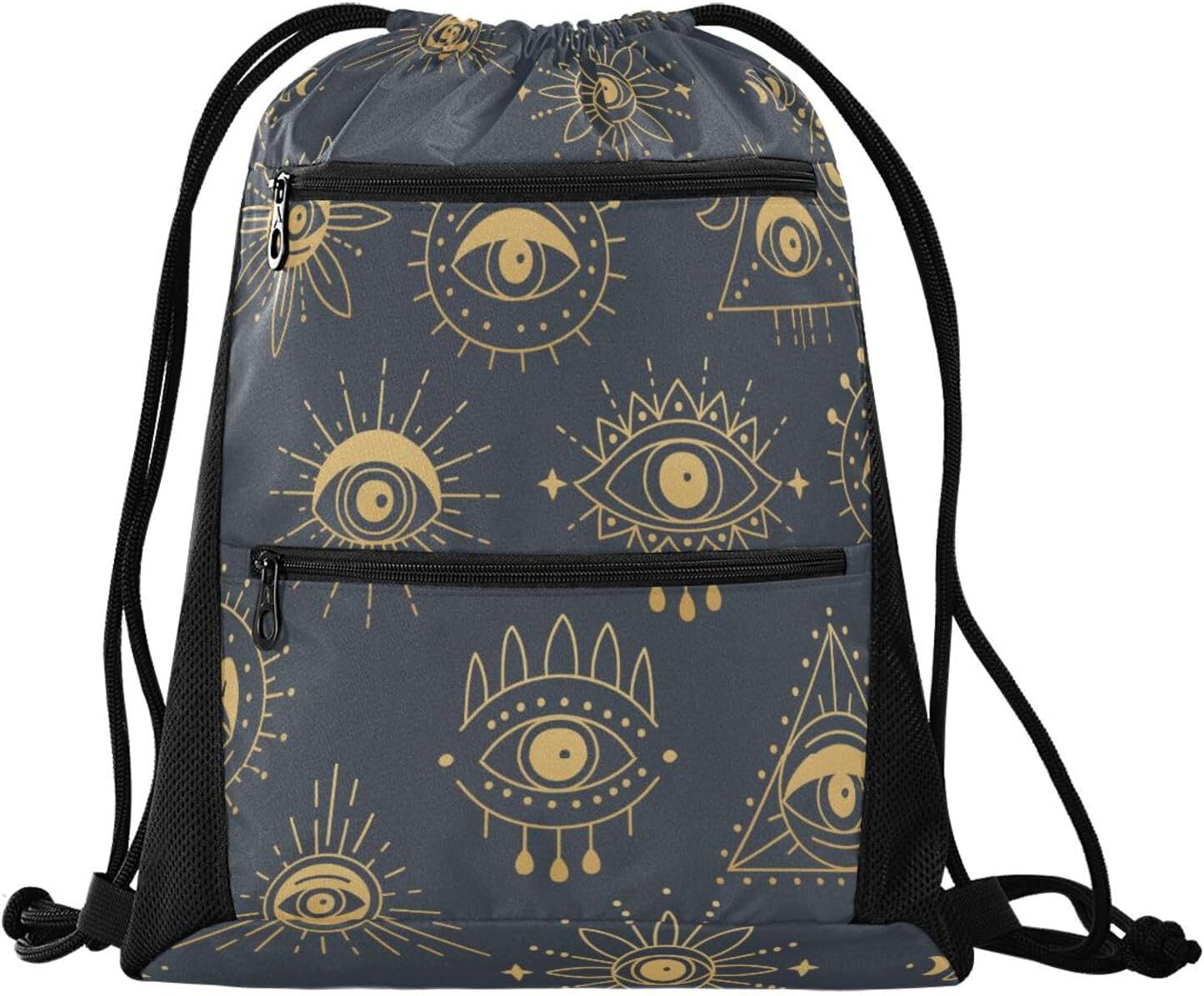 Sac à Dos Cordon FRODOTGV – Nylon Imperméable, Poches Maille, Motif Vichy Bleu, Pour Sport/yoga