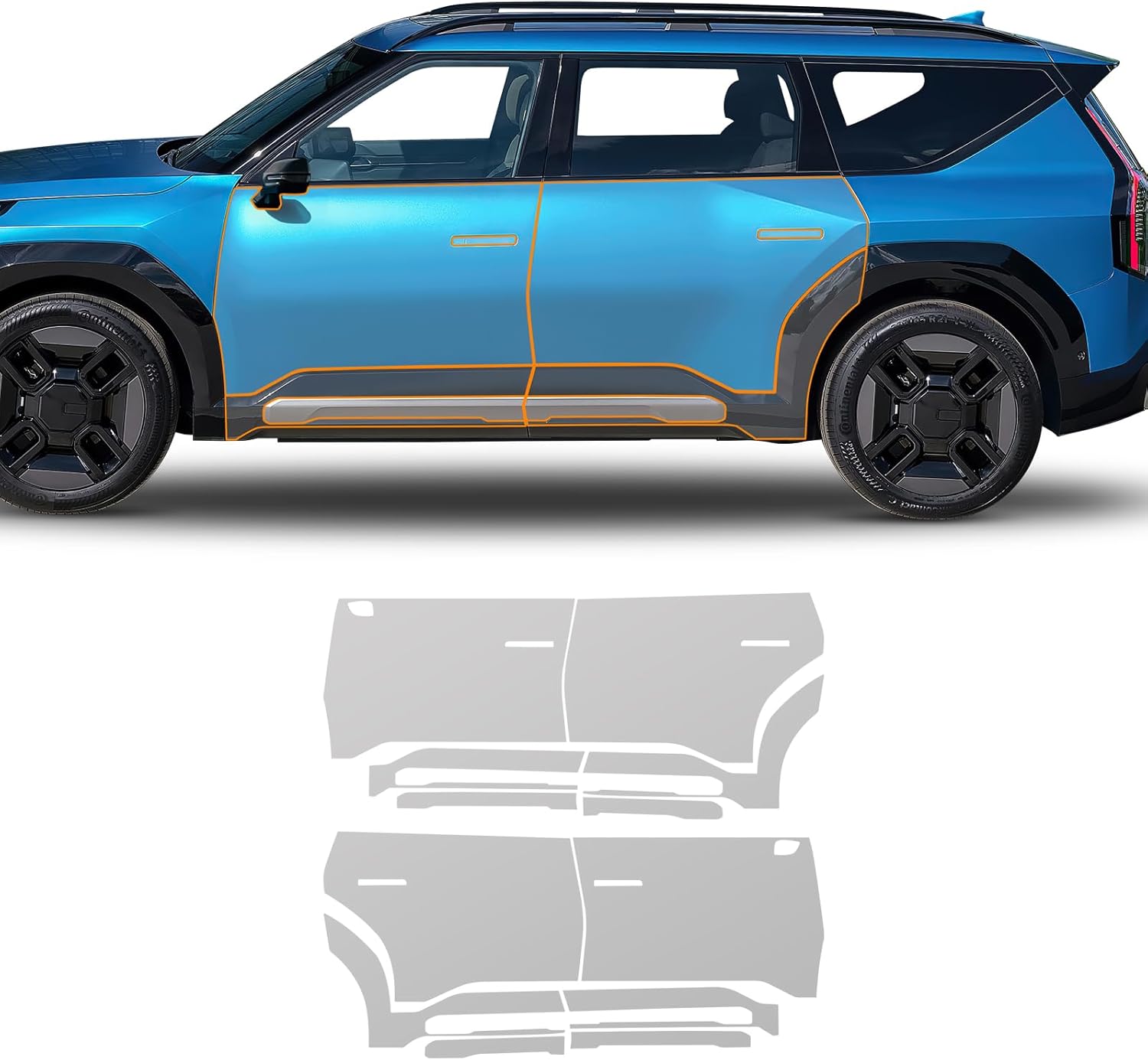 Precut Car Paint Protective Film for Kia EV9 GT-Line 2023 2024 Gloss Clear PPF Self Healing TPU HD Film Scratch Protector Exterior Accessories (Entire Set)