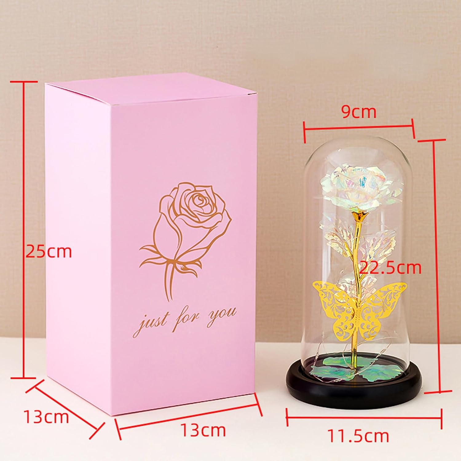 Colorful Metal Rose Butterfly Small lamp, Beautiful Appearance, Equipped with AAA Battery Power for Camping Lighting, Convenient to Carry Romantic Atmosphere, Holiday Party Decoration