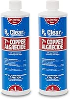 Vista 1 de Rx Clear 7% de algicida de cobre Mata y previene las algas para piscinas en el suelo y sobre el suelo Fórmula segura para nadadores Botellas