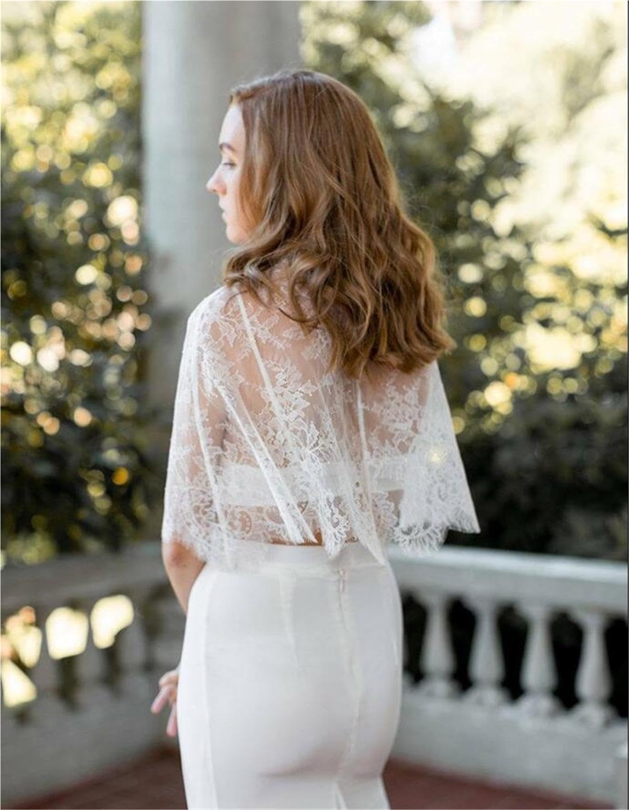 Scialle Donna Elegante Mantello da sposa in pizzo
