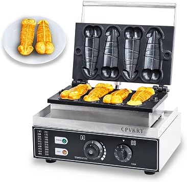 Waffle Hotdog Maker, Waffle Maker Shapes/Snack Machines There are 4 Molds,Non-Stick Teflon Coating,50-300C/122-572F Adjustable
