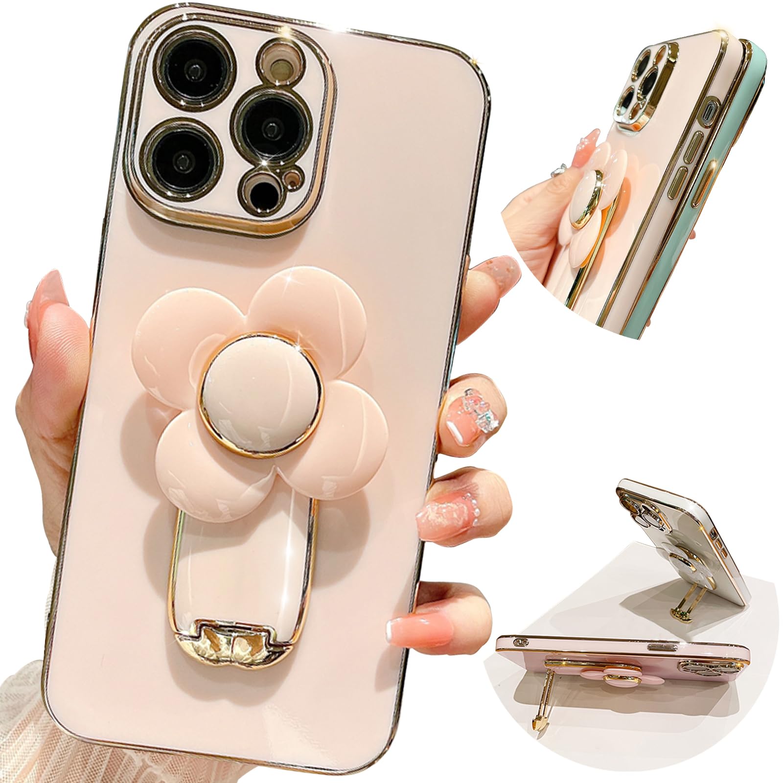 Pretaco Coque pour iPhone 15 avec support, béquille de téléphone Pretaco Coque pour iPhone 15 avec support, béquille de téléphone