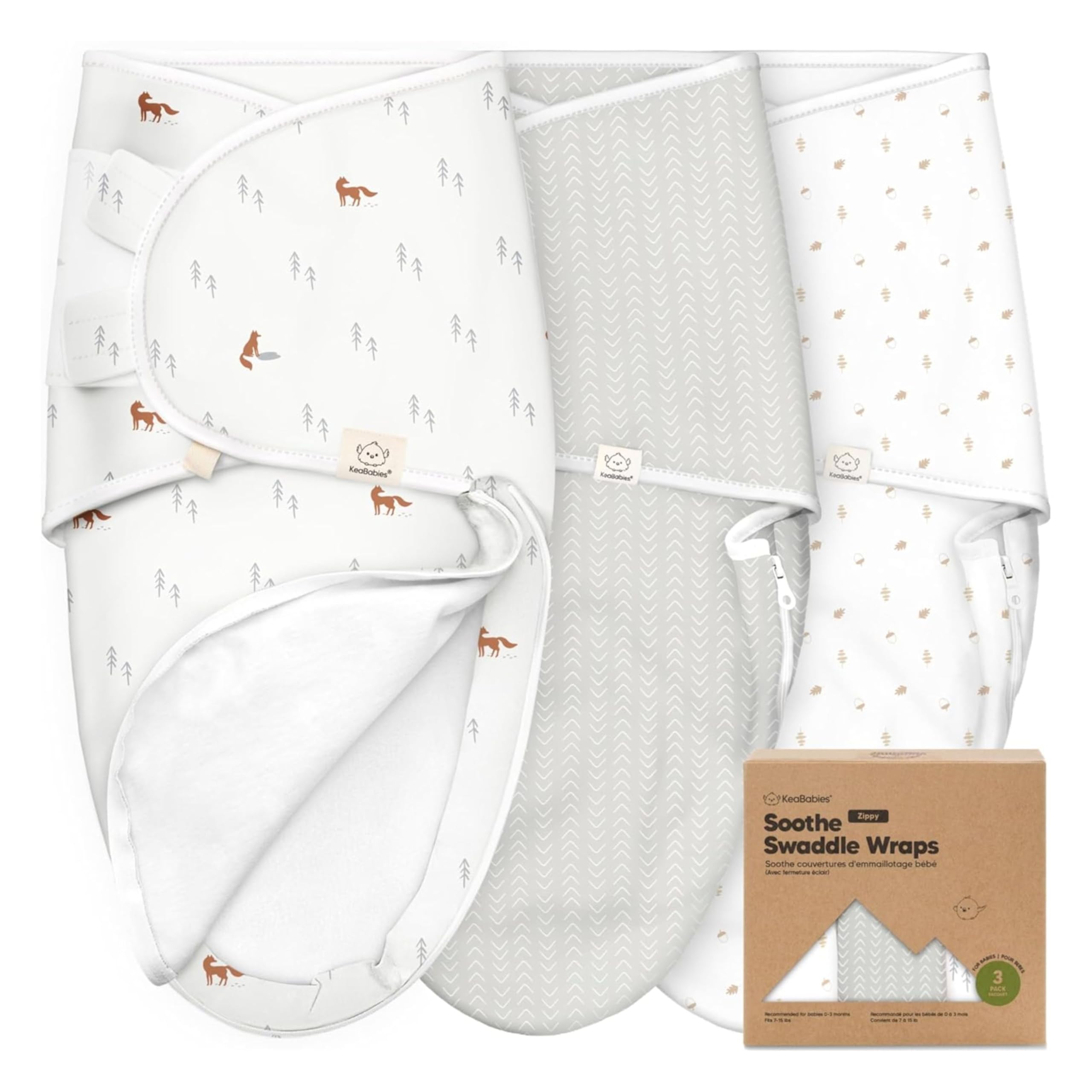 Amazon.com: KeaBabies Newborn Swaddles with Zippers, 3pk Baby