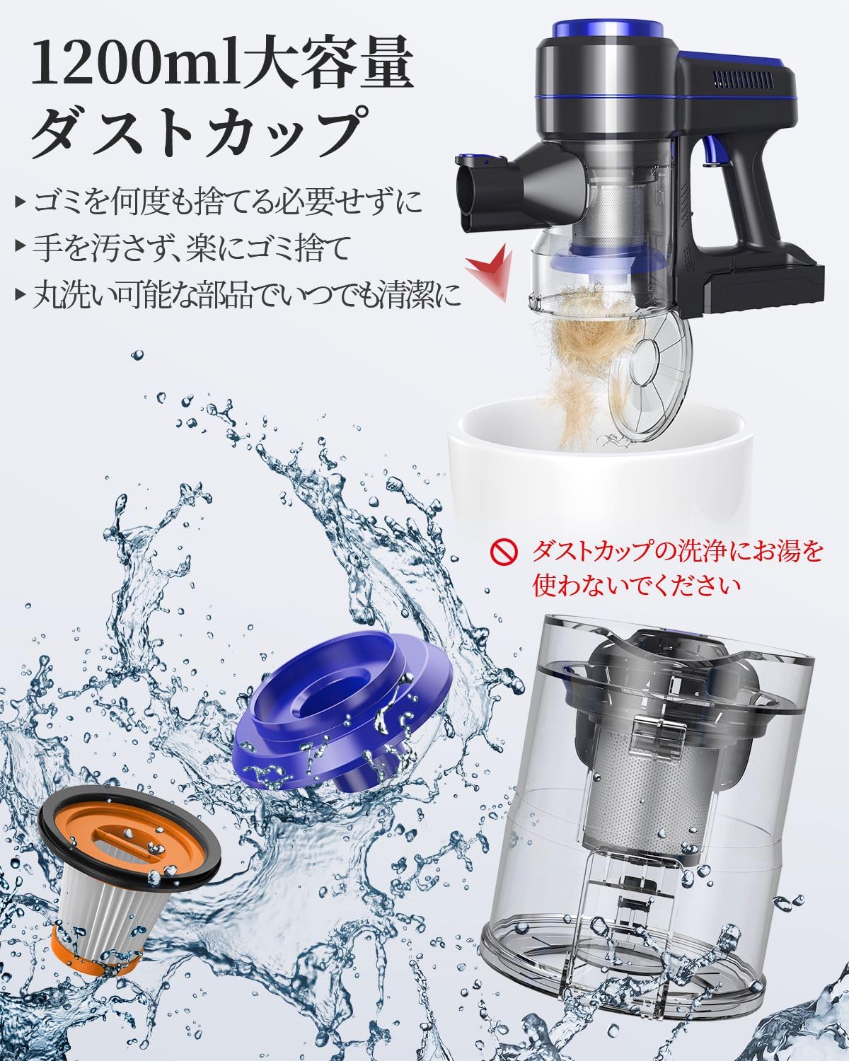 Amazon | EICOBOT A10 掃除機 コードレス 20000paパワフル吸引力