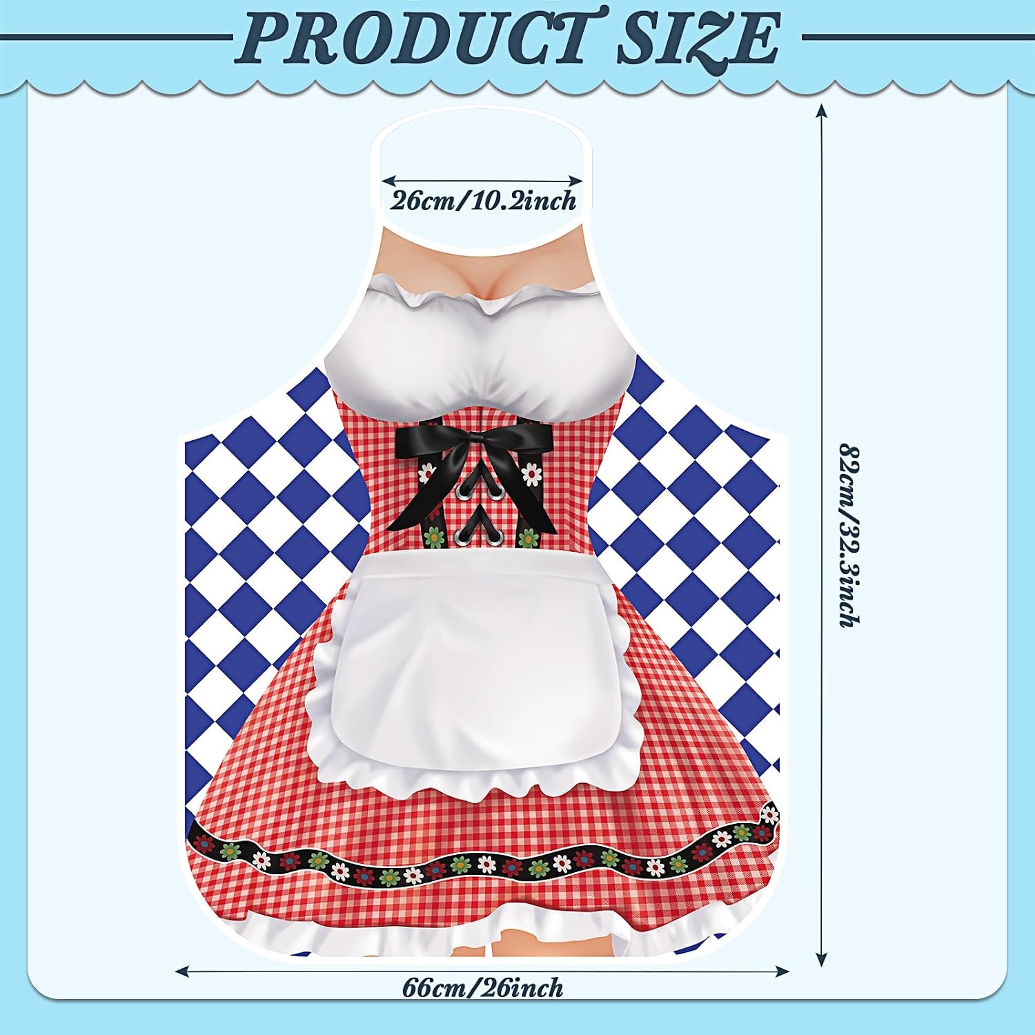 Hillban 2 Pcs Oktoberfest Aprons Women Mens German Apron Oktoberfest Costume for Couples Cooking BBQ Party Favor Gifts(Cute Style)