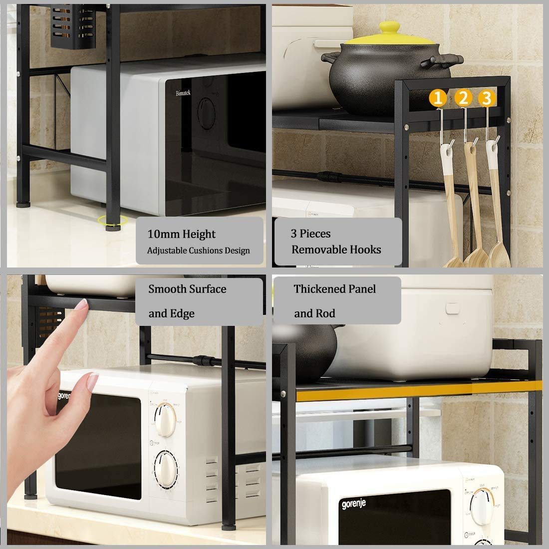 THERESA Microwave Shelf Countertop, Expandable and Height Adjustable