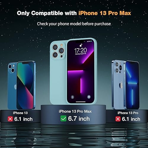 Miniatura 2 de LK Funda para iPhone 13 Pro Max y 2 protectores de pantalla de vidrio templado, silicona sedosa al tacto, imán integrado compatible con MagSafe,