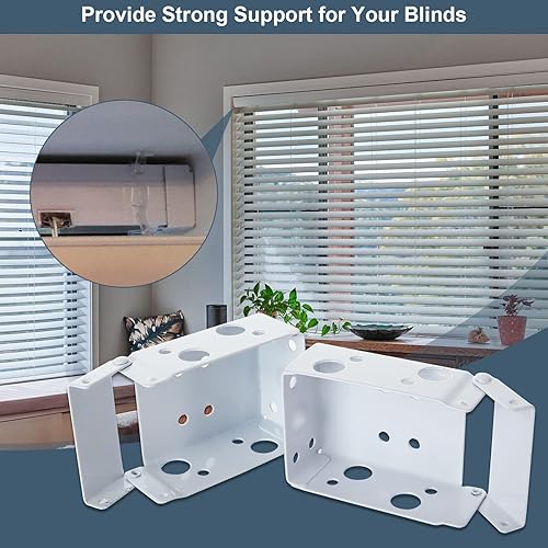 Miniatura 5 de 12 soportes para persianas de 2 pulgadas, color blanco de perfil bajo, soporte de montaje para persianas de ventana, instalación de soporte para