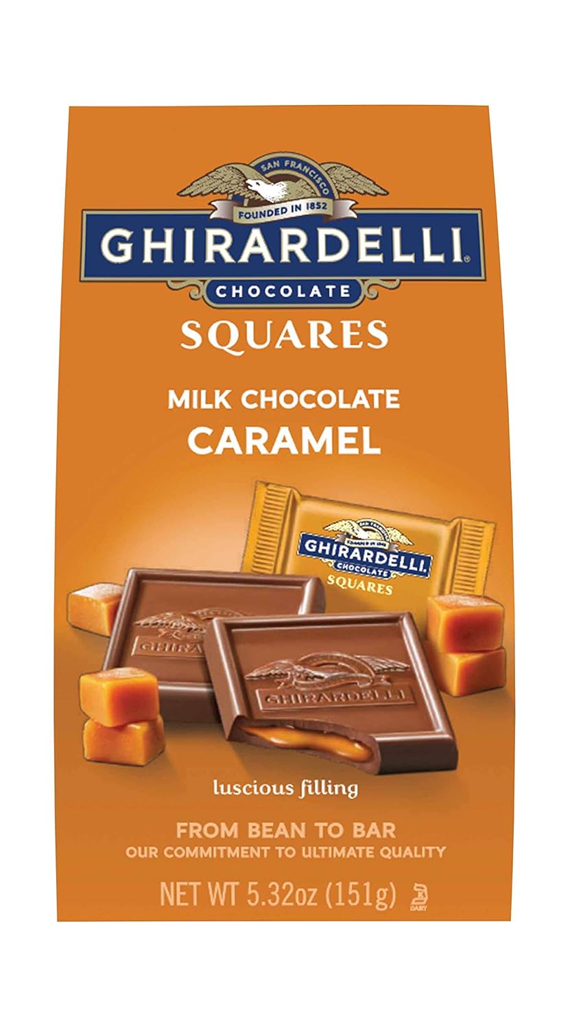 Ghirardelli Chocolate Squares, Milk Chocolate with Caramel Filling, 5.32 Ounce