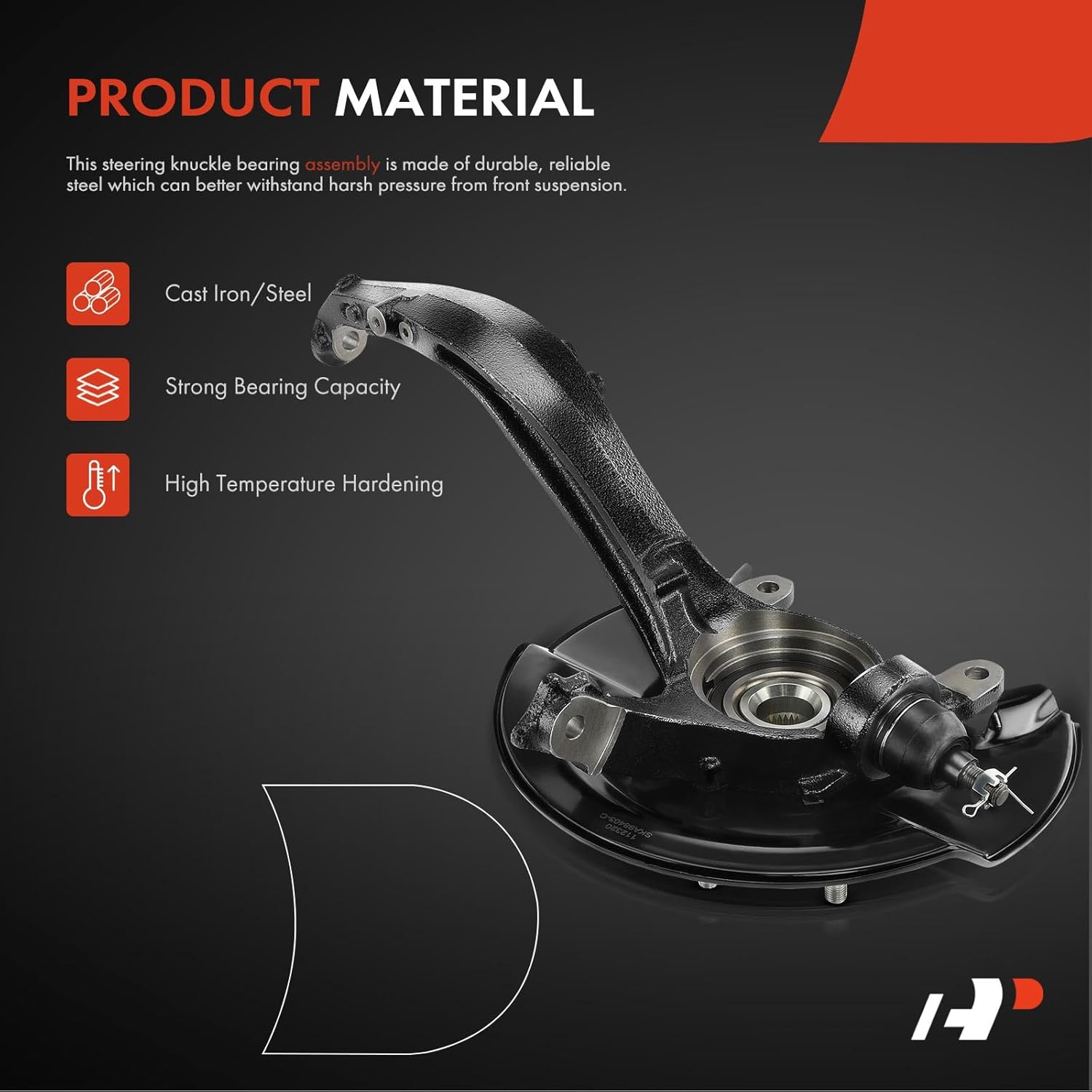 A-Premium Front Left Steering Knuckle & Wheel Bearing Hub Assembly Compatible with Honda Accord 2003-2007, L4 2.4L Engine Only, Manual Transmission Only, Driver Side