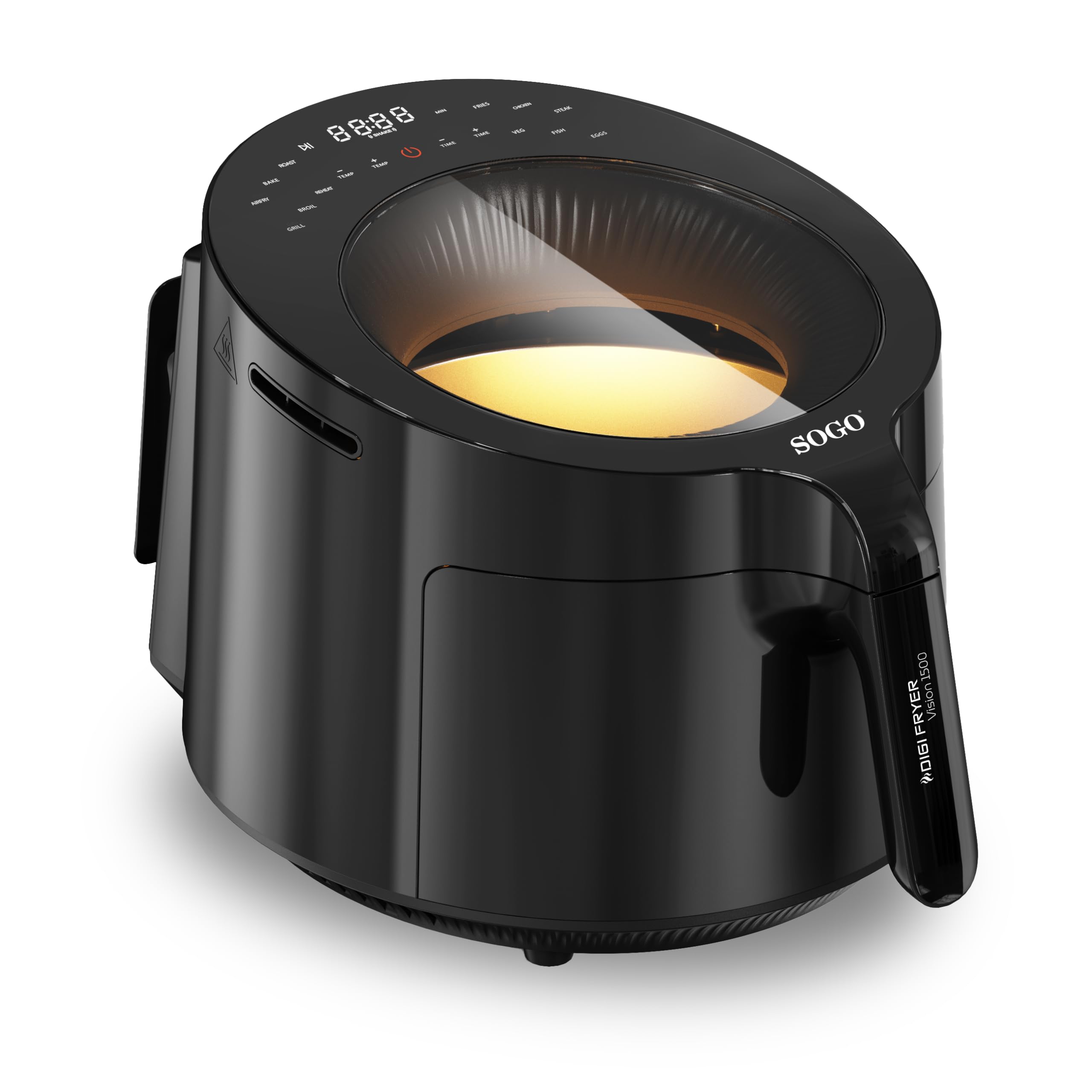 SOGO Freidora de Aire 5L sin Aceite - Cocina Saludable con 80% Menos Grasa - 12 Modos de Cocción para Recetas Versátiles - Air Fryer con Pantalla Táctil LED y Accesorios Aptos para Lavavajillas