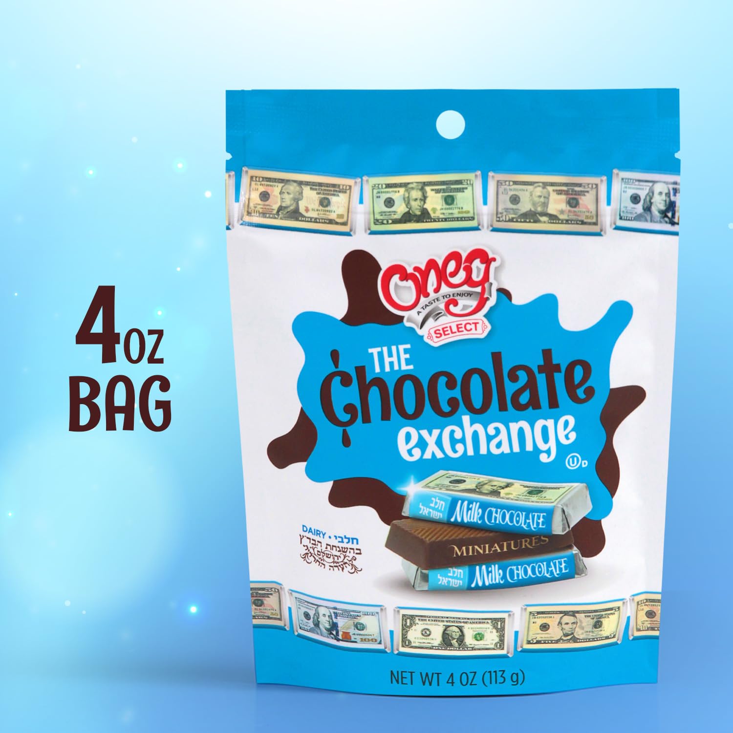 Money Chocolate Bars, 4oz Bag of Money Themed Candy, Perfect Chocolate Dollar Bills for Party Favors, Piñatas, Classroom Rewards or Holiday Stockings, Great for Kids, Adults, Teachers and Collectors (Pack of 2)