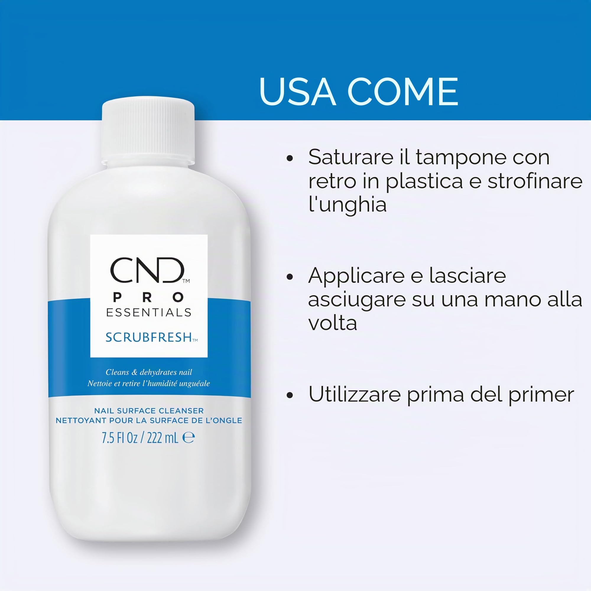 CND ScrubFresh - Detergente e scrub per unghie con azione rimuovi smalto, 222ml