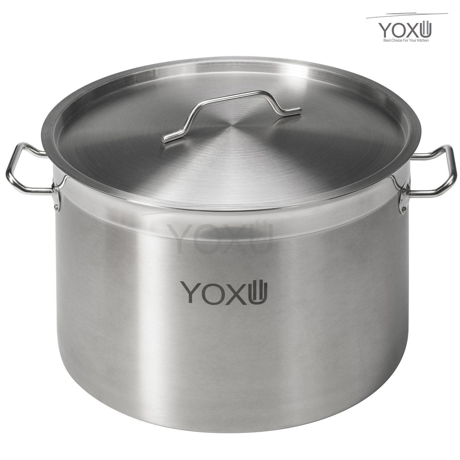 PENTOLA CON COPERCHIO ACCIAIO INOX 18/10 CUCINA CATERING RISTORANTE AISI 304 (Diametro 25 cm altezza 18 cm)