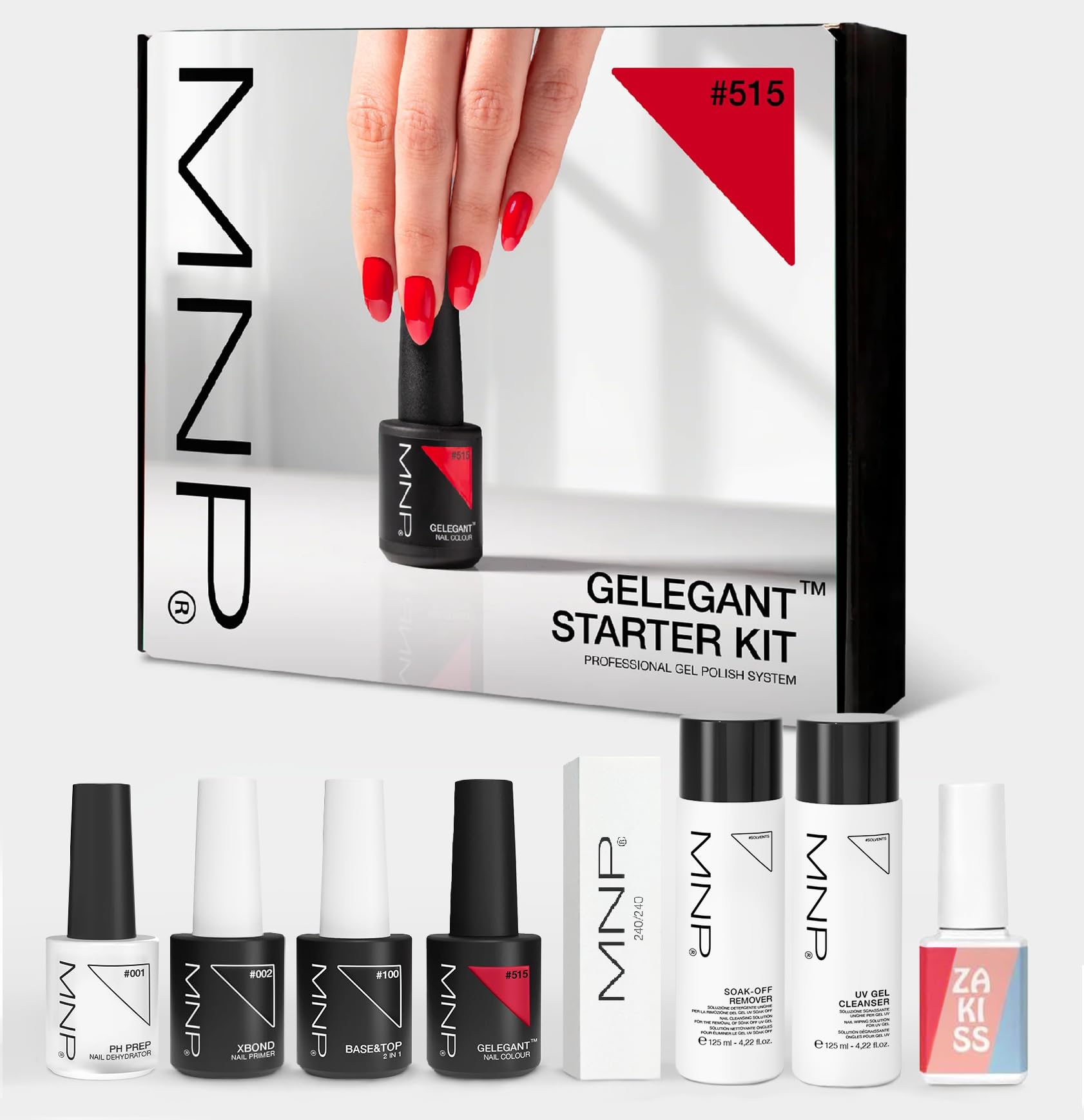 MESAUDA STARTER KIT GEL POLISH 14 ML SMALTO SEMIPERMANENTE UNGHIE + FORNETTO LED + OMAGGIO SMALTO 10ml Zakiss + ACCESSORI