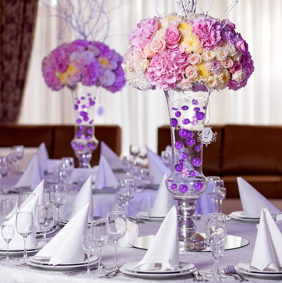 Miniatura 7 de Cusmation 150 perlas flotantes de jarrón y 800 cuentas de gel de agua para cuentas flotantes, relleno de perlas artificiales para centros de mesa,