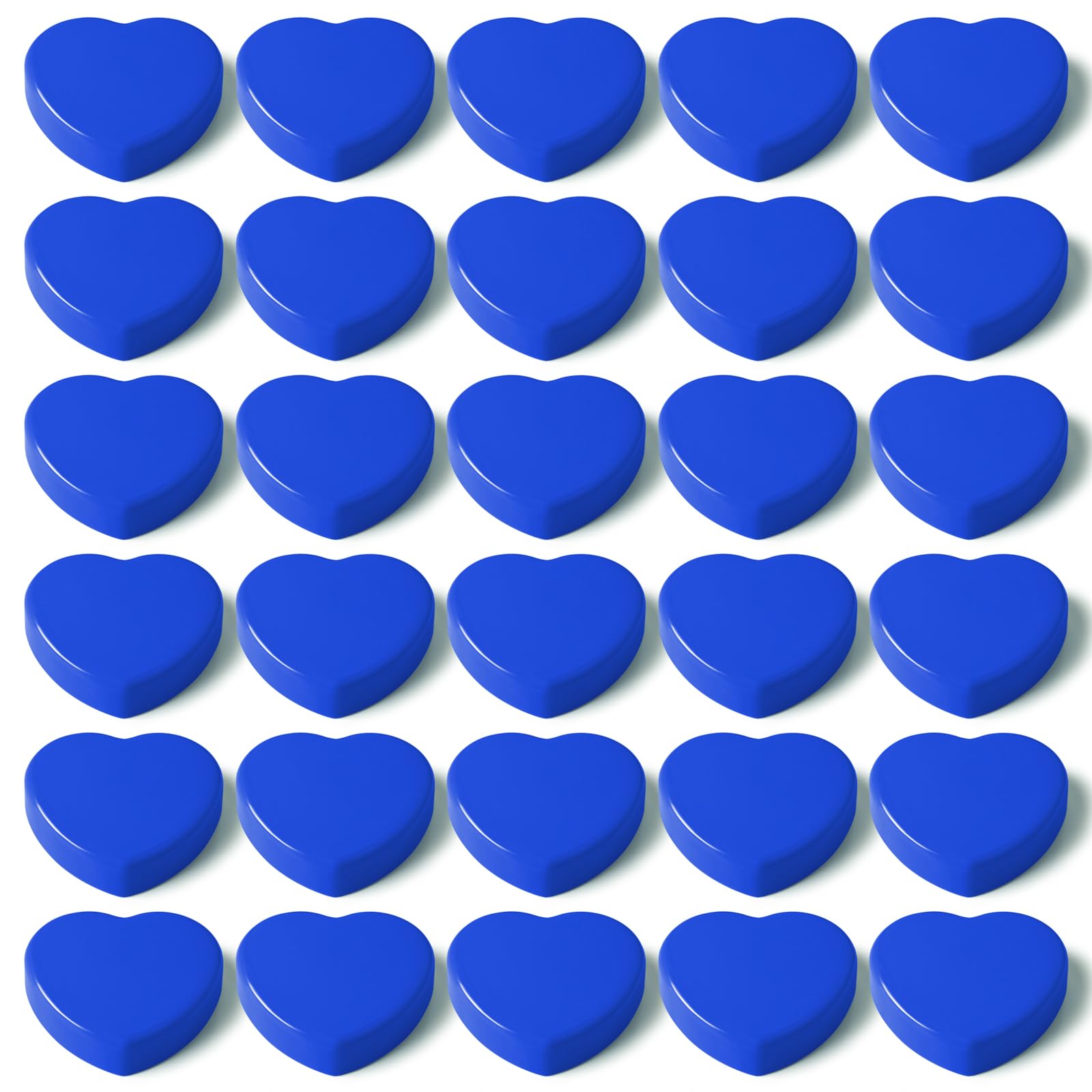 DUJEQM Fridge Magnets 30PCS - Blue Heart Mini Magnets, Small Strong Magnet for Notice Board, Office, Kitchen, Home, Classroom, Crafts - Cute Decorative Whiteboard Magnets for School & Office Supplies