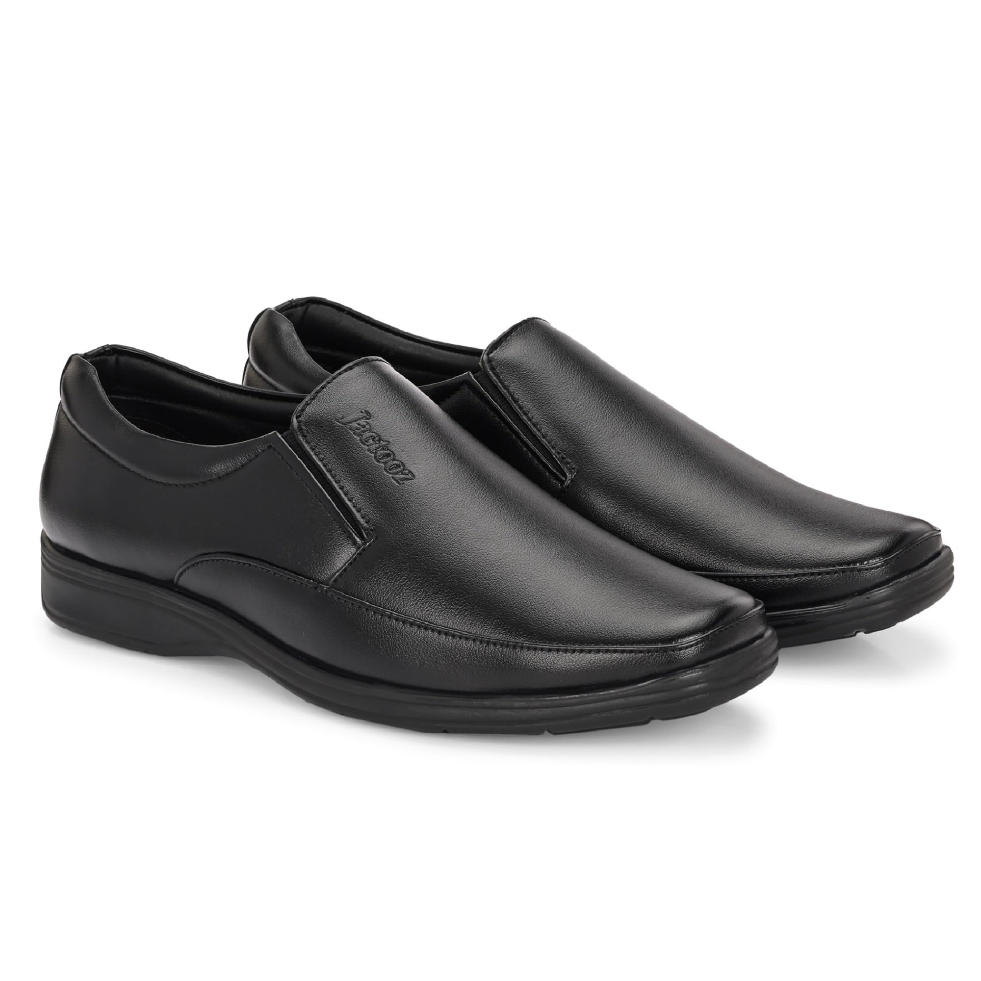 jactooz Men's Black Formal Slip On Office Shoes Lightweight Comfortable Synthetic Leather Business Footwear for Men Work Party Use 12 (UK/India)-picture-34