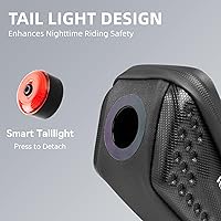 Vista 4 de ROCKBROS Bolsa para sillín de bicicleta, Bolsa de sillín de bicicleta de carcasa dura con luces traseras, Bolsa de asiento de bicicleta de 0.45L