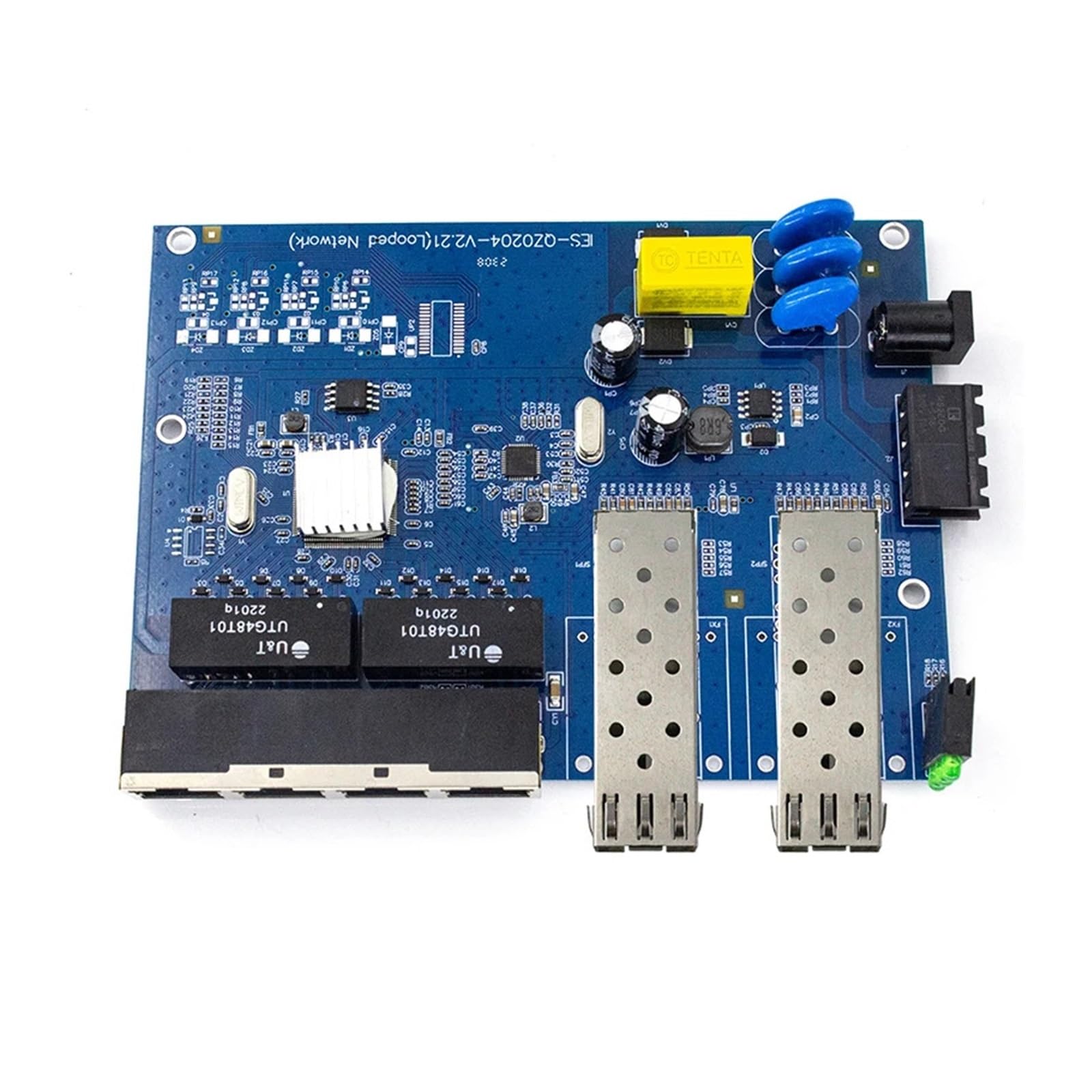 OSHZIKJII 1000Meter Switch Ethernet Industrial Gigabit 6 Ports 4 Rj45 2 s-f.p Network Switch(With SFP Module)