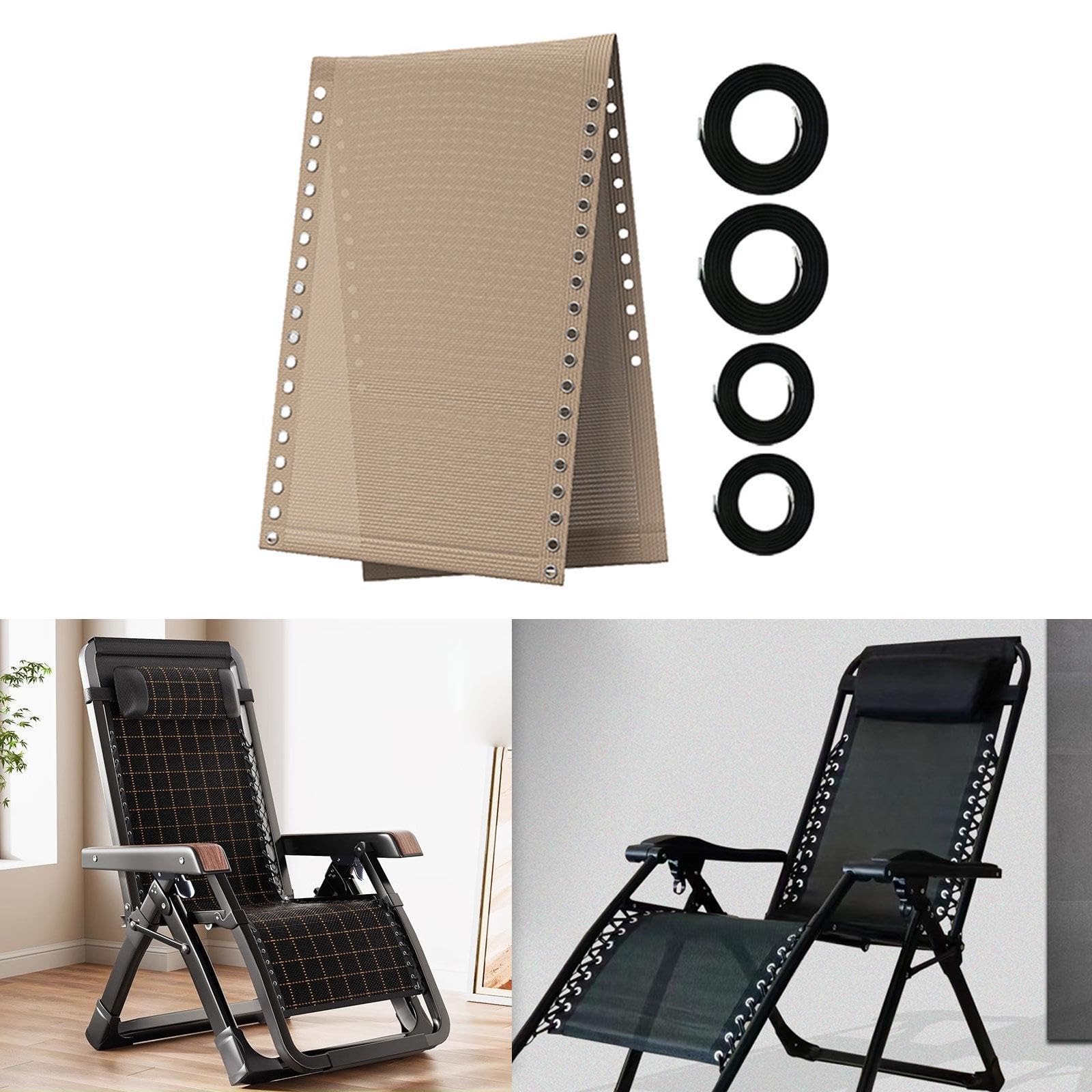 KESOTO 5 Pezzi di Tessuto di Ricambio per Lettino Prendisole da Giardino, di Copertura Universale Traspirante in Rete, Resistente, con Ganci in Metallo, Beige