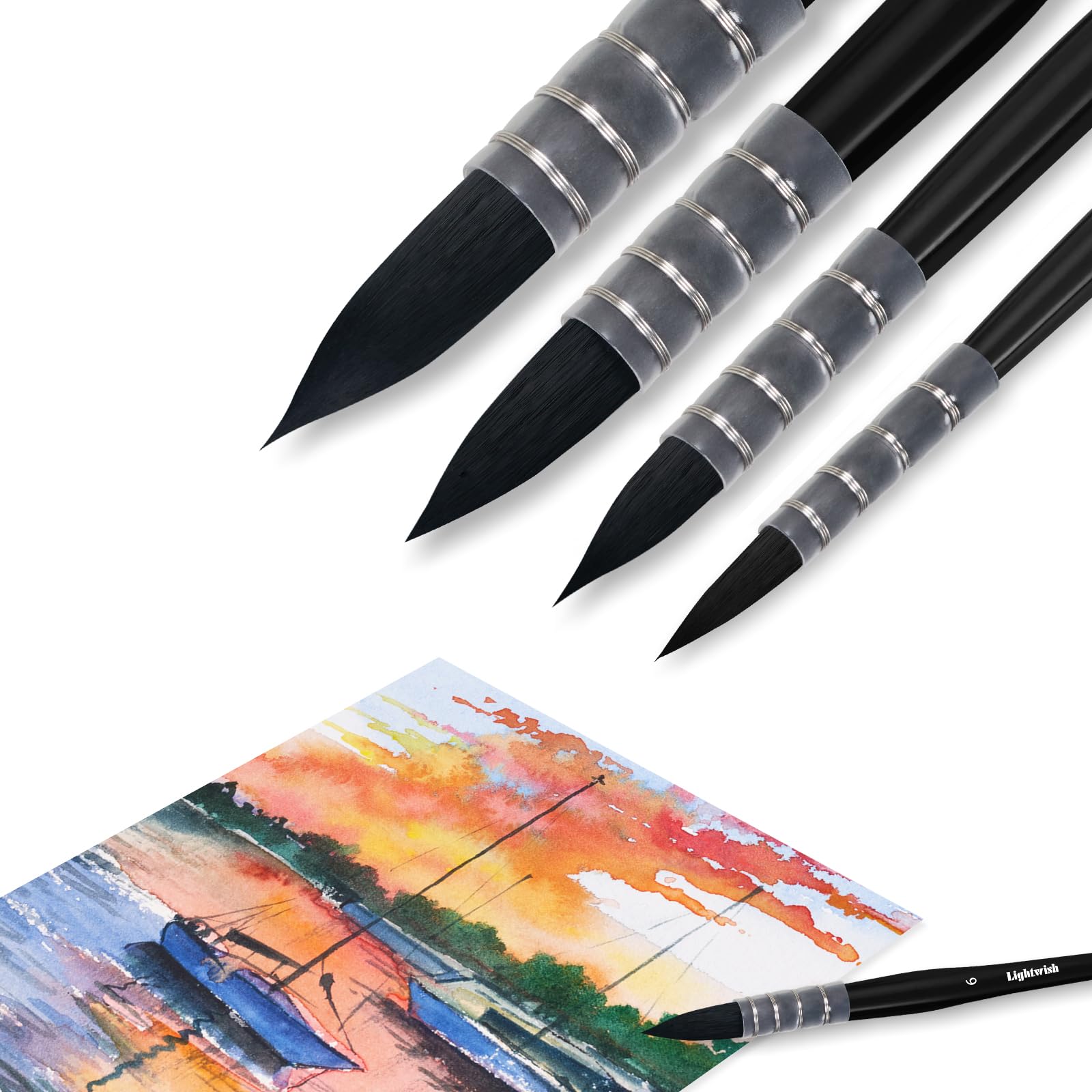 Lightwish 4Pcs Watercolor Brushes Set