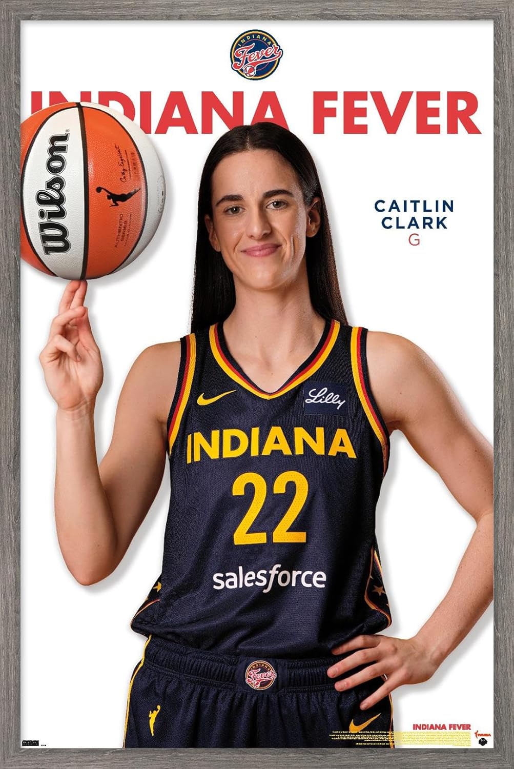 Trends International WNBA Indiana Fever - Caitlin Clark Feature Series 24 Wall Poster, 22.37" x 34.00", Barnwood Framed Version Barnwood Framed Version 22.37" x 34.00"