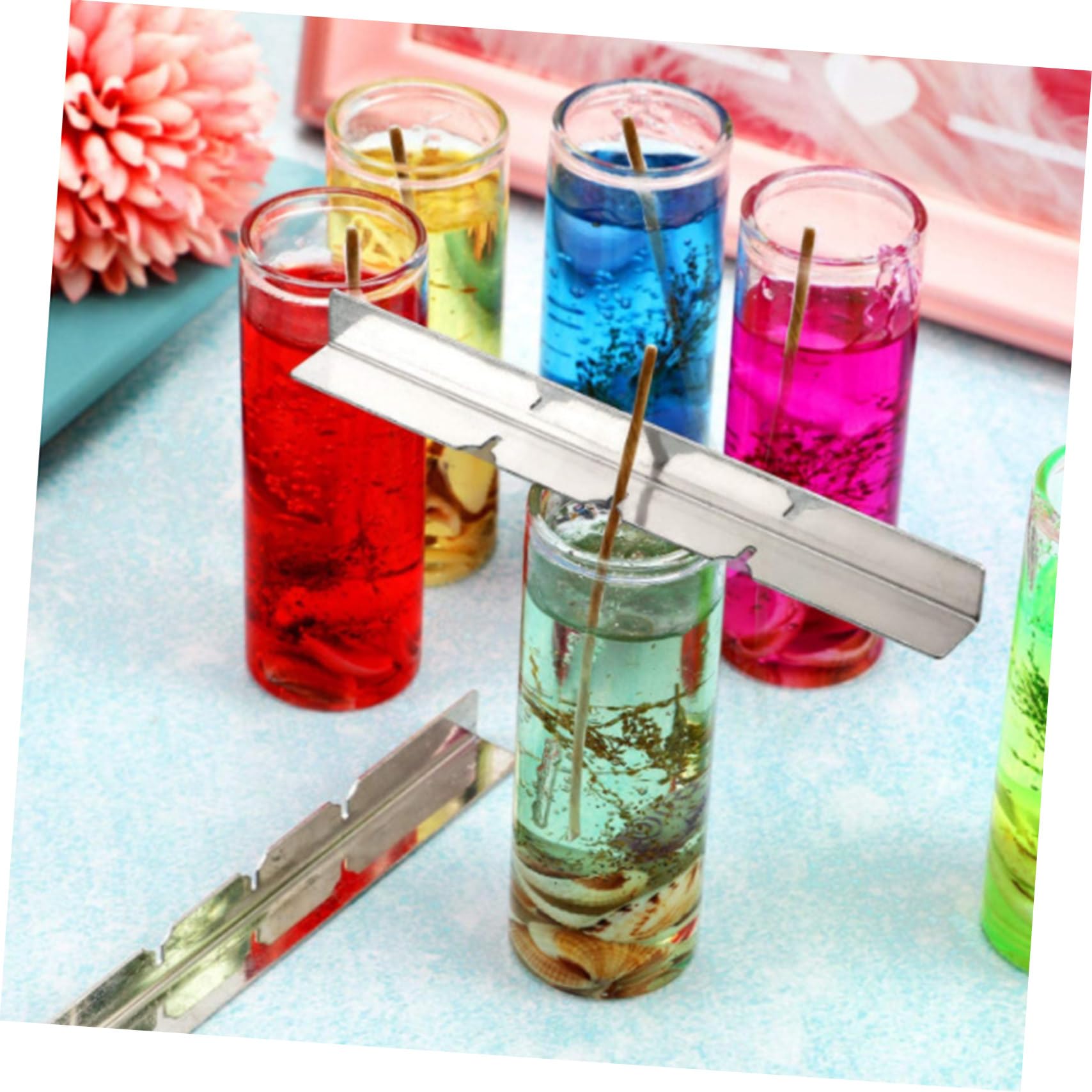 GOOHOCHY 5Pcs Candle Wick Centering Tool Candle Wick Holder with Three Card Slots for Precise Candle Making Essential Supplies for Candle Enthusiasts