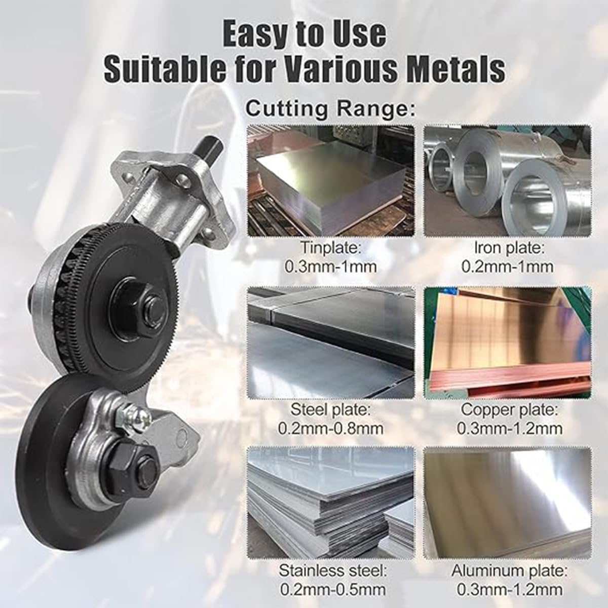 Electric Drill Plate Cutter For Steel, Copper, Aluminum - Enhanced Efficiency