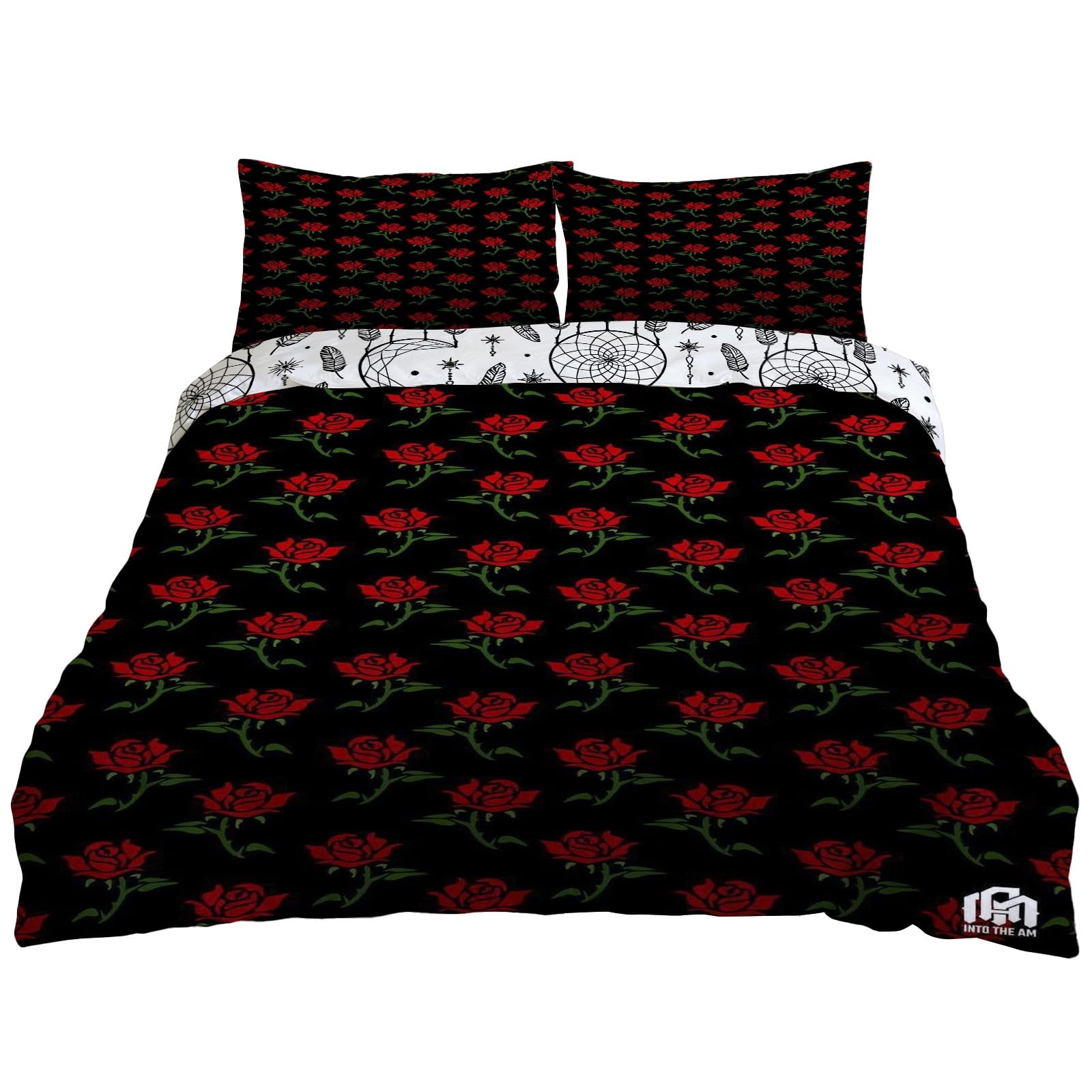 Housse de couette 200x200 cm avec 2 taies d'oreiller motif La Rose