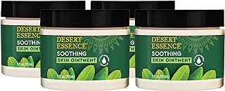 Desert Essence Organic Tea Tree Oil Skin Ointment - 1 Fl Oz - Pack of 4 - Jojoba & Lavender Essential Oils - Vitamin E - Sweet Almond Extract - Moisturizer For Dry Skin, Skin Irritations, Cuticles