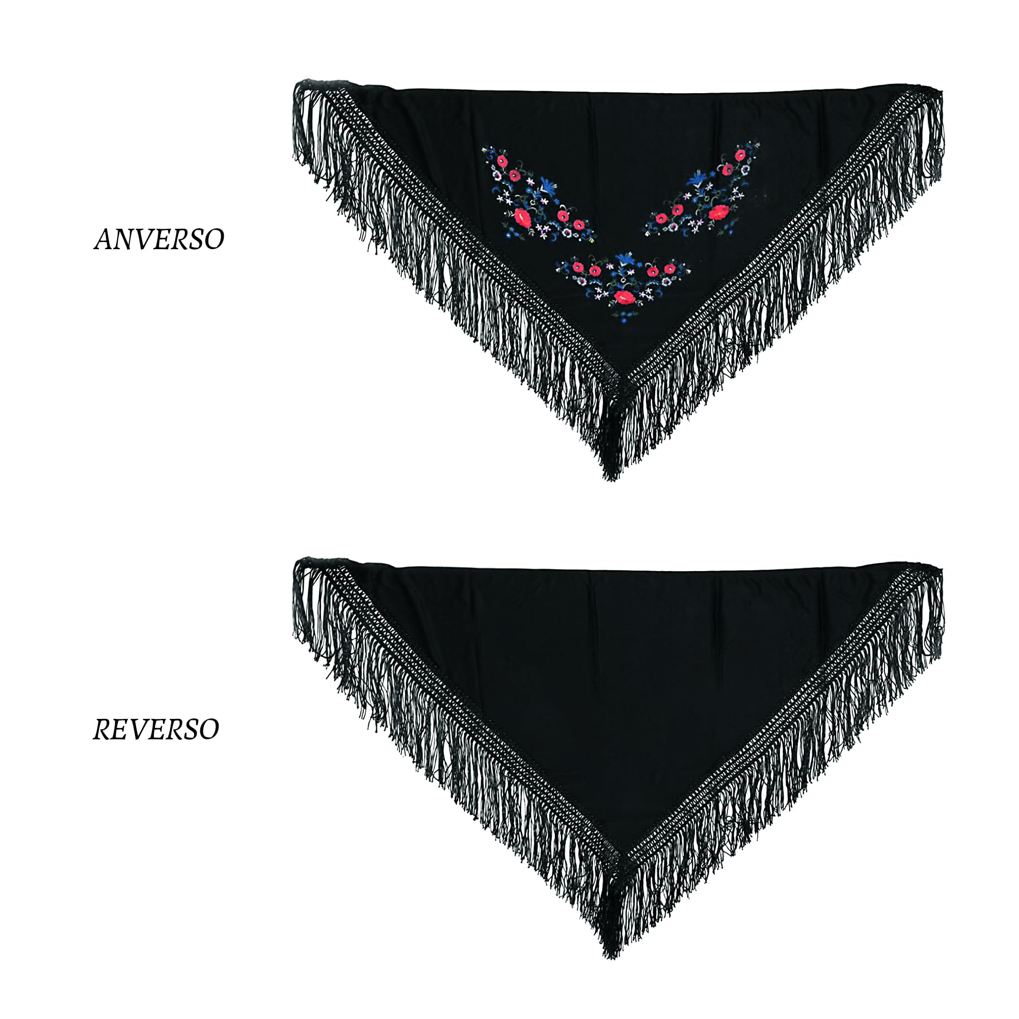 Wildarms Mantón de Sevillana Bordado con Flecos para Flamenco Feria Disfraz Baile Tradicional Mujer — view 8