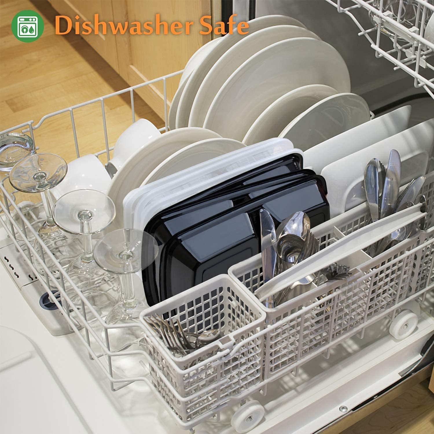 Enther Meal Prep Containers [20 Pack] 2 Compartment with Lids, Food Storage Bento Box | BPA Free | Stackable | Reusable Lunch Boxes, Microwave/Dishwasher/Freezer Safe, Portion Control (32 oz) - Image 7