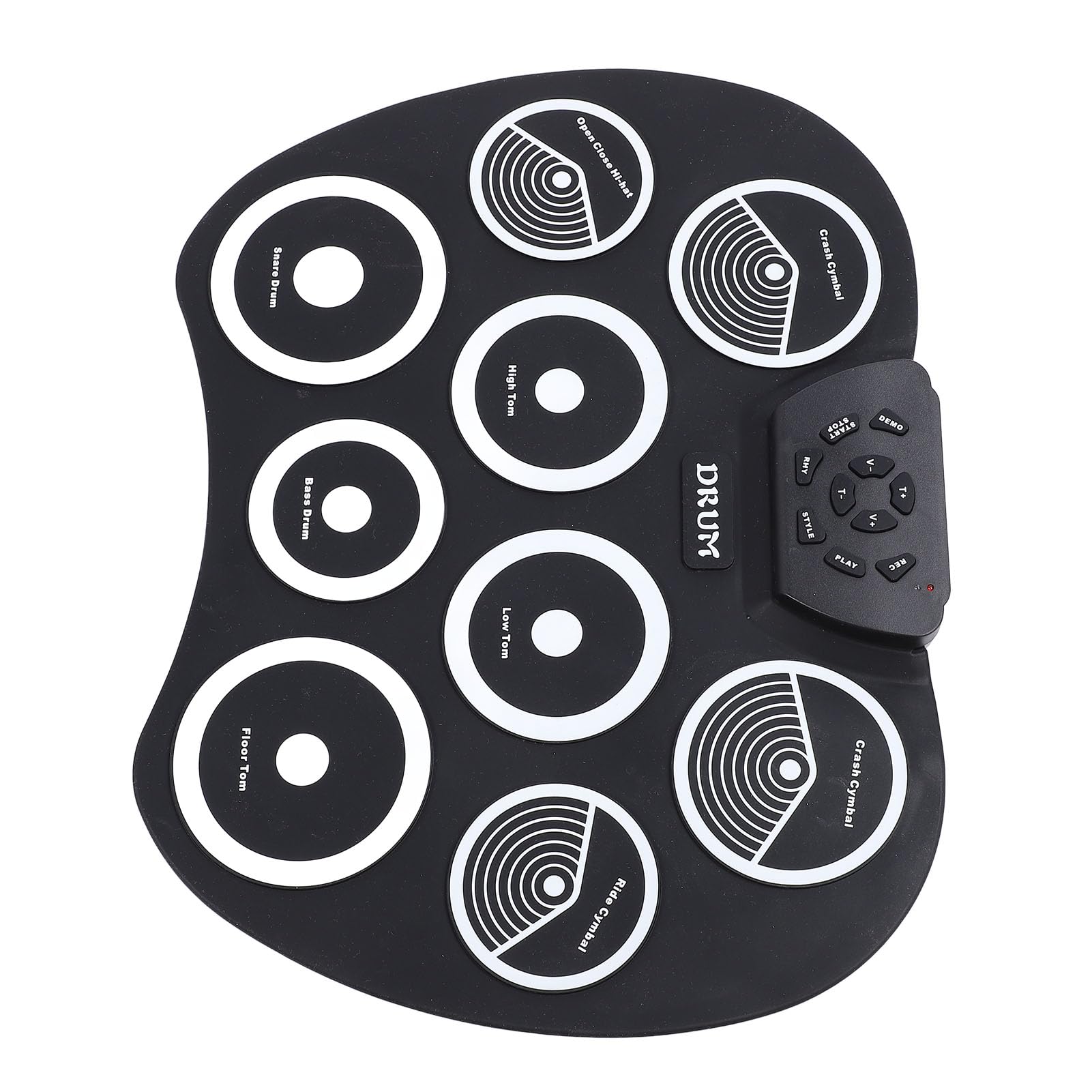Ensemble de Batterie électrique, Coussin d'entraînement électronique Portable en Silicone USB à 9 Coussinets avec Baguettes à Pédale pour Enfants Débutants