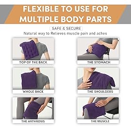 UNCN Wide Microwave Heating pad with Washable Cover 9.5 x 16in Microwavable Hot Pad for Neck Shoulder, Cramps, Back Cordless Warm Compress Weighted Moist Heat Pack for Aches, Unscented