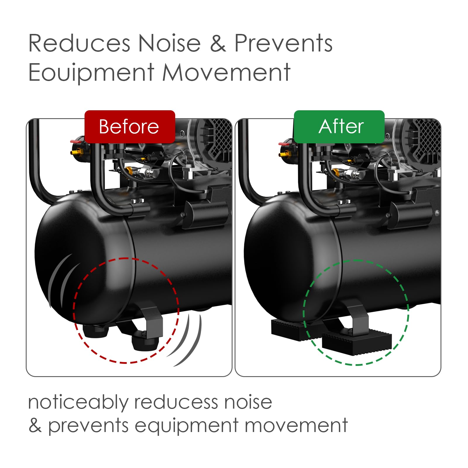 Air Compressor Shock Pads - Reduce Vibration & Noise -3