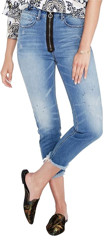 Rachel Roy Womens Denim Tapered Skinny Cropped Jeans