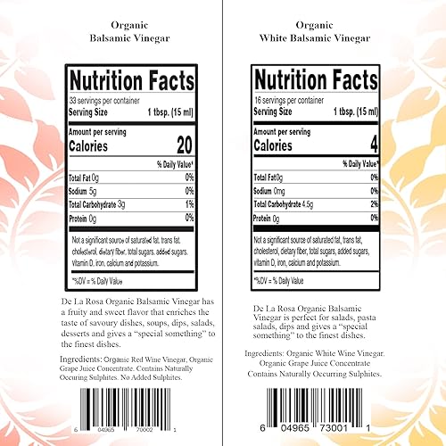 Miniatura 7 de De La Rosa Organic Balsamic Vinegar & Organic Extra Virgin Olive Oil, 100% Pure, Vegan, Kosher, Non-GMO & Gluten Free, Great for Salad Dressings