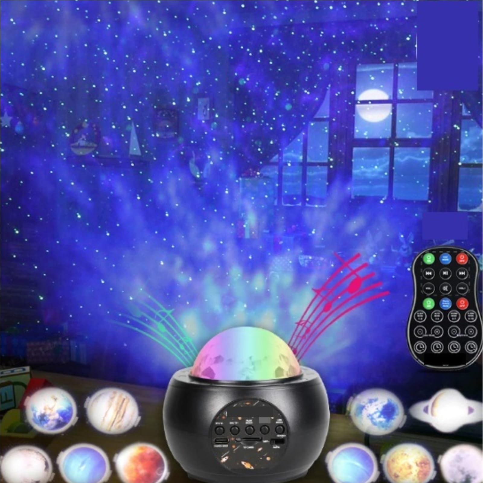 Lampada proiettore, Proiettore Di Galassie, Proiettore Di Stelle For Camera Da Letto, Altoparlante Bluetooth, Luce Notturna, Luce Decorativa For Soffitto Di Casa, Sala Giochi ,per feste di compleanno
